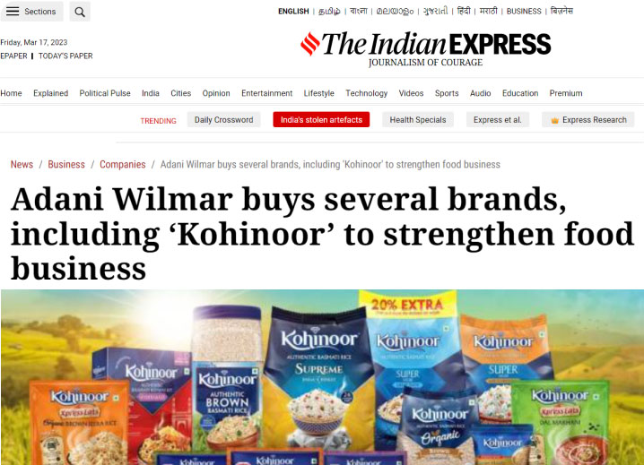 Kohinoor Basmati Rice PR - The Indian Express