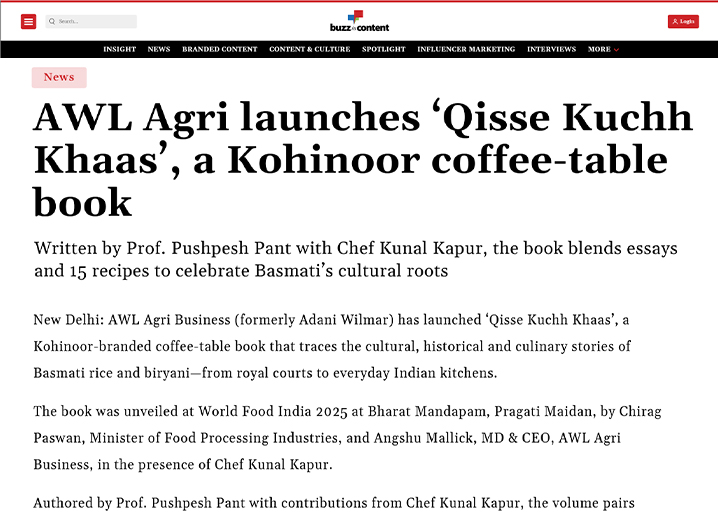 Kohinoor Basmati Rice PR - Buzz in Content