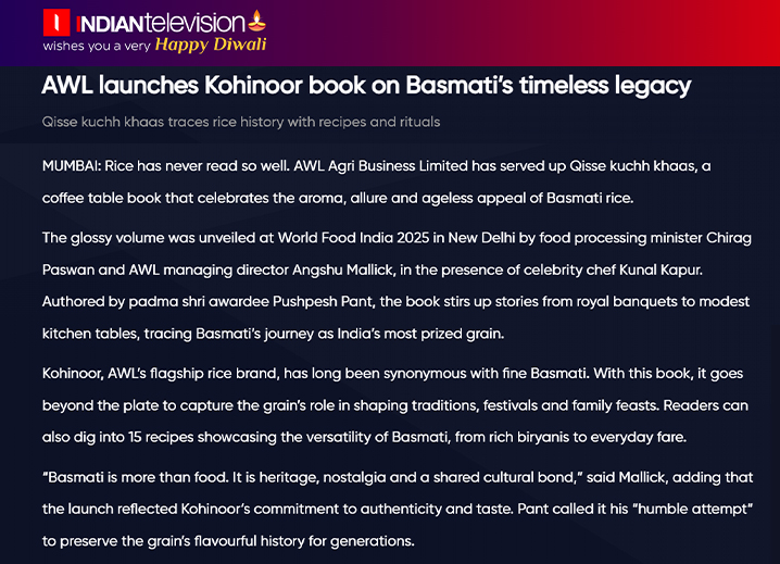 Kohinoor Basmati Rice PR - Indian Television