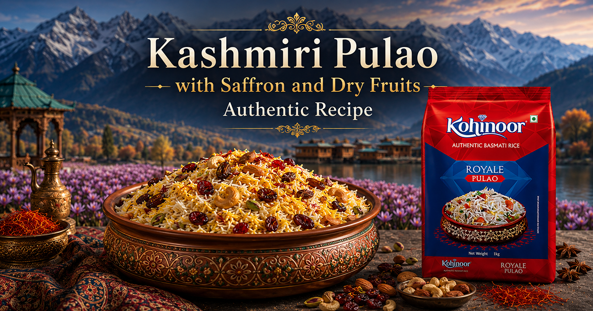 Kashmiri Pulao with Saffron and Dry Fruits