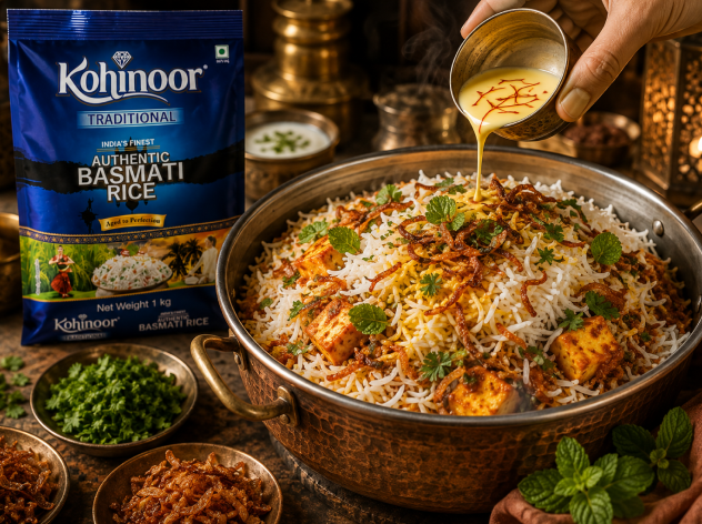 Paneer Biryani Recipe with Long Grain Basmati Rice