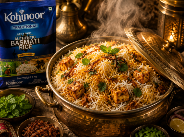 Paneer Biryani Recipe with Long Grain Basmati Rice